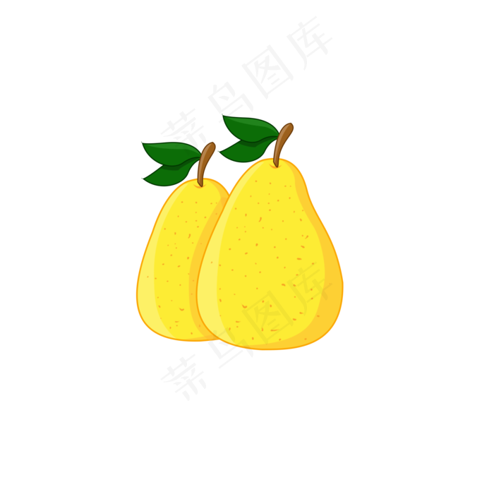 梨子水果图案简约卡通雪梨
