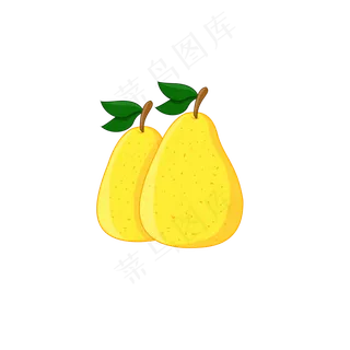 梨子水果图案简约卡通雪梨
