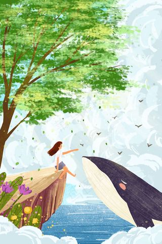 夏日海边天空治愈系小清新