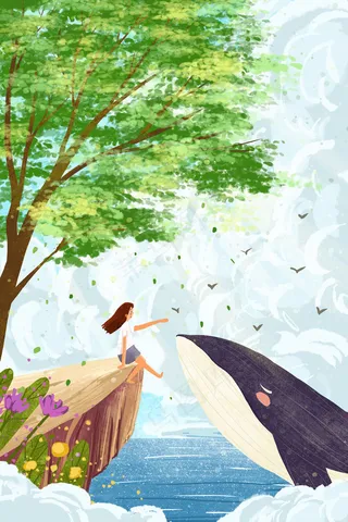 夏日海边天空治愈系小清新