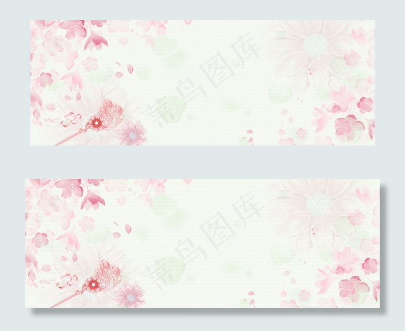 桃花节文艺首饰促销小清新绿banner(1920*700px 	       )psd模版下载