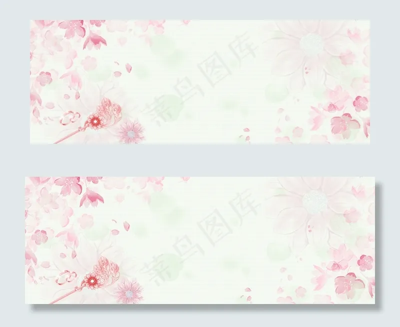 桃花节文艺首饰促销小清新绿banner