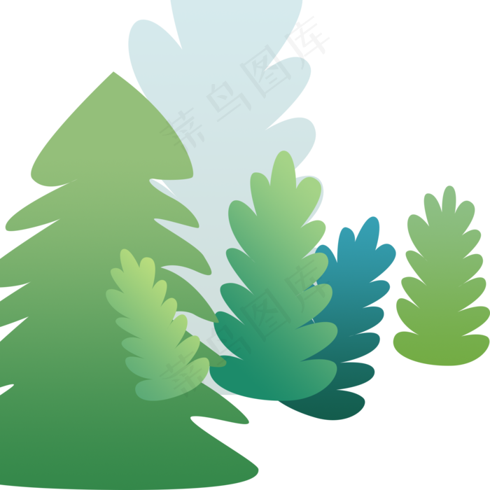 春天绿色植物装饰(2000X2000(DPI:300))psd模版下载