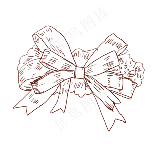 中国风蝴蝶结发夹,免抠元素