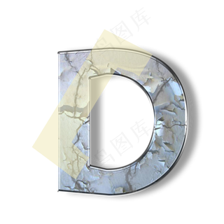 破旧裂纹墙壁PSD字母D