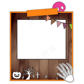 万圣节鬼怪边框装饰,免抠元素