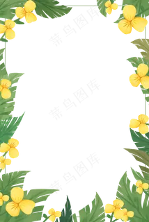 小清新小黄花边框,免抠元素 小清新小黄花边框,免抠元素