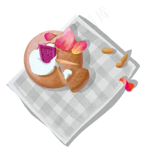 餐桌美食水果下午茶蛋糕少女,免抠元素