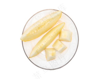 一盘哈密瓜水果