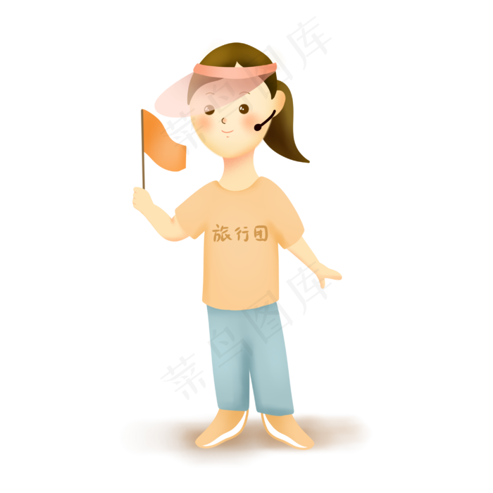 现代导游劳动人物(3000X3000(DPI:300))psd模版下载
