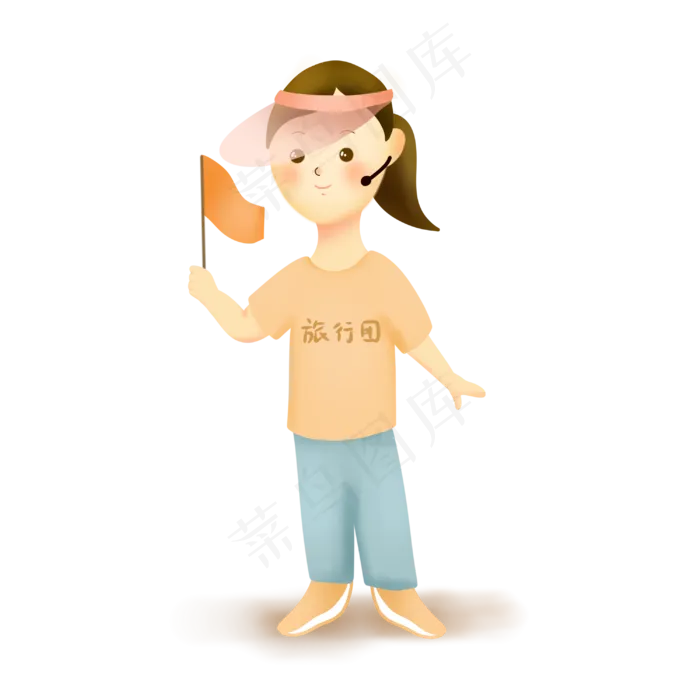 现代导游劳动人物(3000X3000(DPI:300))psd模版下载