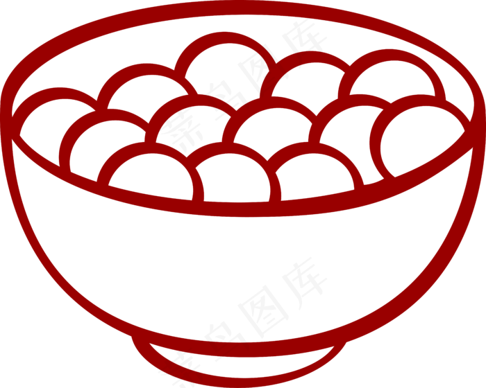 新年元宵节汤圆装饰矢量图形,免抠元素