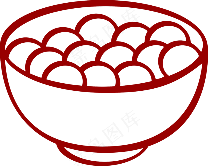 新年元宵节汤圆装饰矢量图形,免抠元素