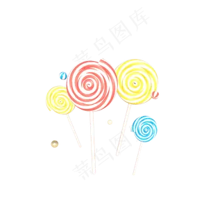 C4D立体61儿童节彩色棒棒糖,免抠元素