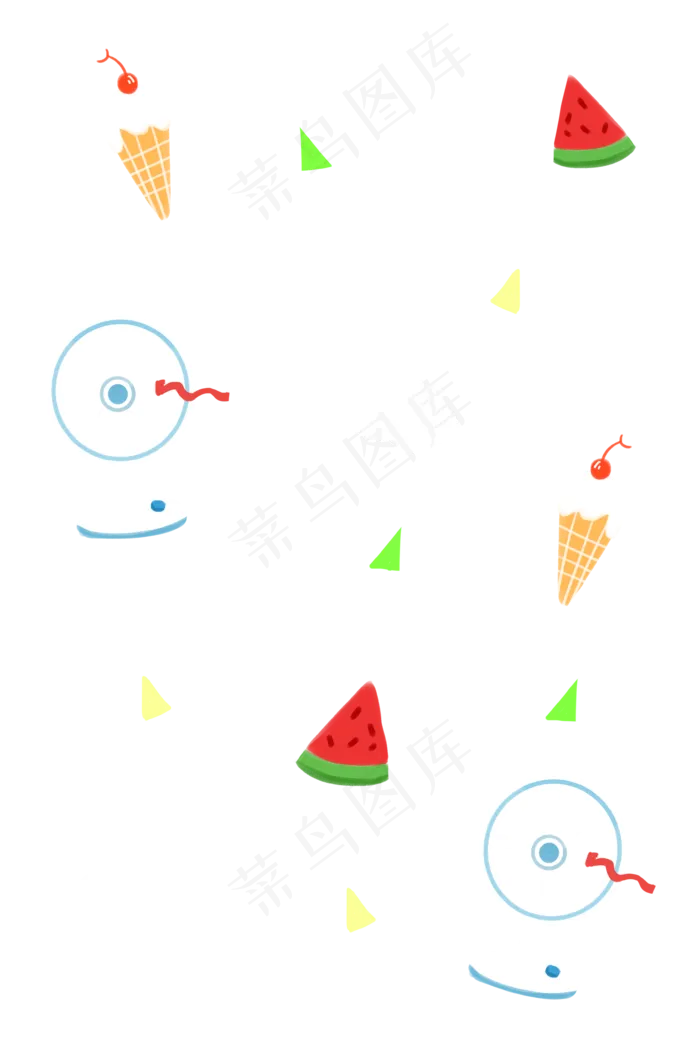 夏日西瓜电风扇卡通扁平通用,免抠元素(3545*5315px 72 dpi )psd模版下载