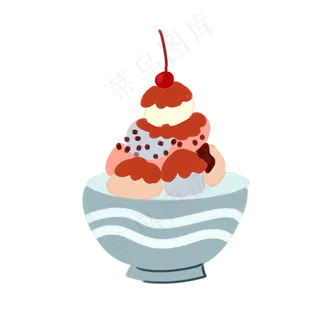 手绘卡通水果雪糕甜食