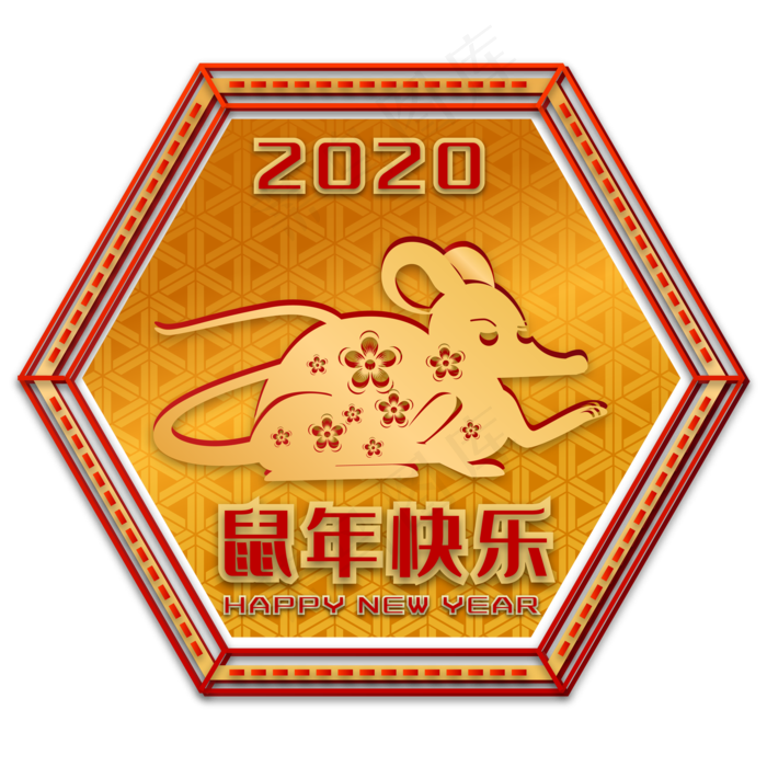 2020年鼠年剪纸,免抠元素(2000*2000px 300 dpi )ai矢量模版下载