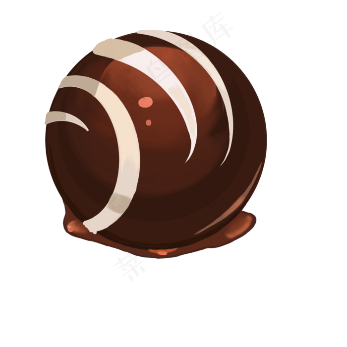 圆形巧克力手绘插画,免抠元素