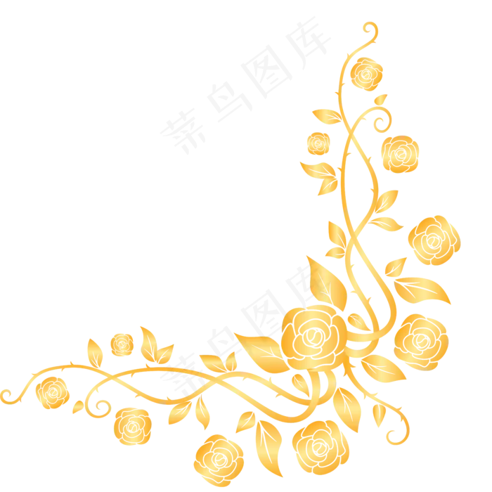 矢量金色花边框(500X500)cdr矢量模版下载
