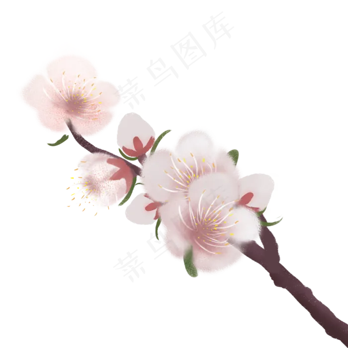 美丽粉色春天桃花(2000X2000(DPI:300))psd模版下载