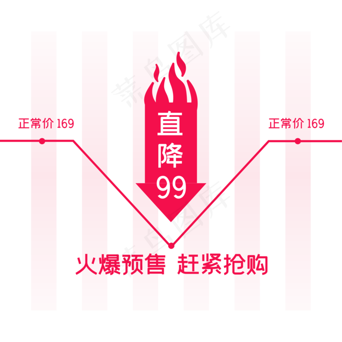 粉色火焰降价标签箭头,免抠元素(2084*2084px 300 dpi )ai矢量模版下载