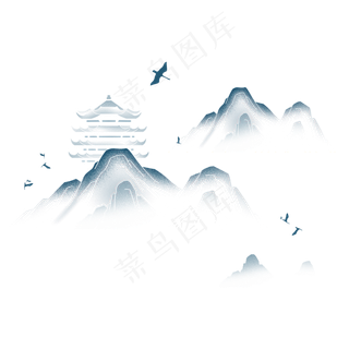 中国风山水底纹