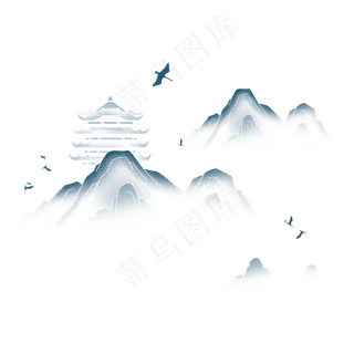 中国风山水底纹