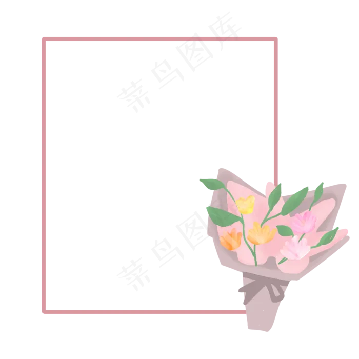 清新花朵边框(2000X2000(DPI:300))psd模版下载