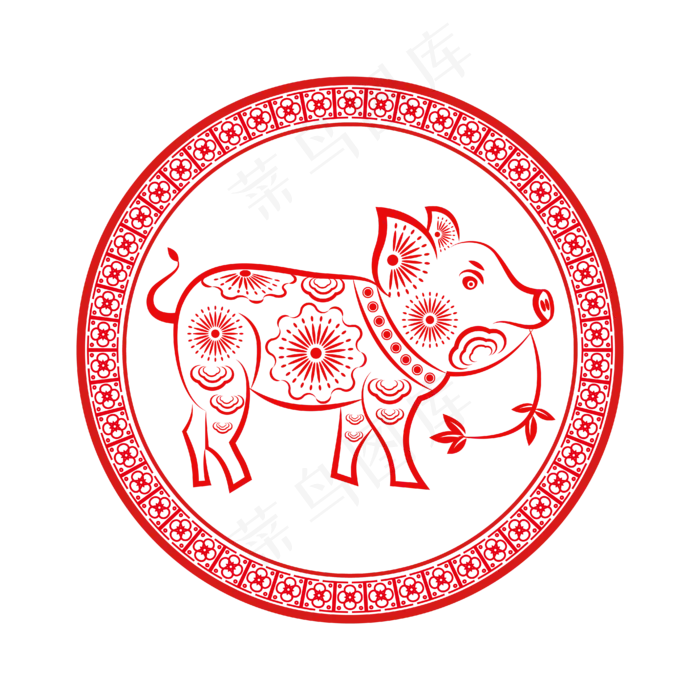 猪年剪纸2019中国风喜庆可商用,免抠元素