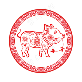 猪年剪纸2019中国风喜庆可商用,免抠元素 猪年剪纸2019中国风喜庆可商用,免抠元素