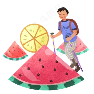 大暑男孩和西瓜