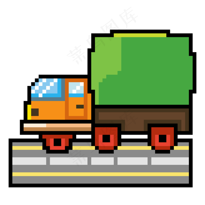 像素风格玩具卡车(2000X2000(DPI:72))psd模版下载