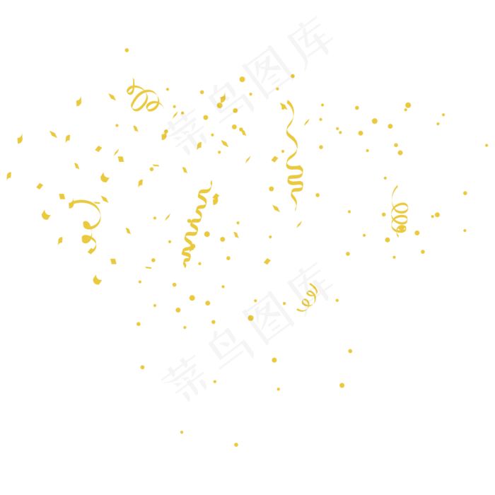 节日庆祝派对礼花金色碎片,免抠元素(2000*2000px)ai矢量模版下载