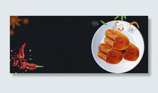麻辣鸭脖简约质感黑色banner