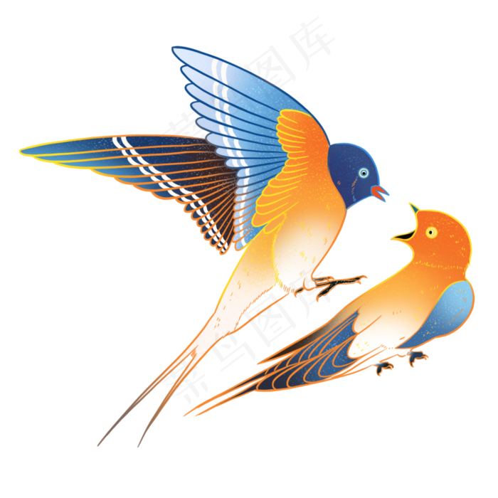 中国风国潮鸟类燕子