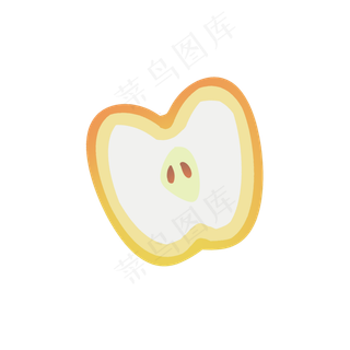 水果类装饰图案半边苹果