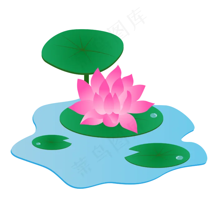 手绘卡通粉色荷花(4167*4167px 300 dpi )ai矢量模版下载