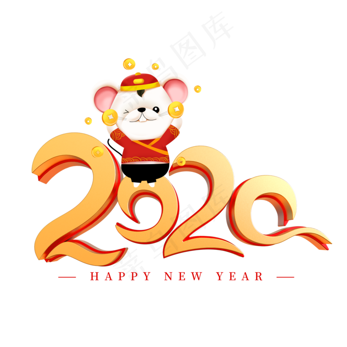 2020鼠年,免抠元素(2000*2000px 300 dpi )psd模版下载