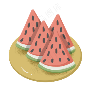 一盘切开的西瓜