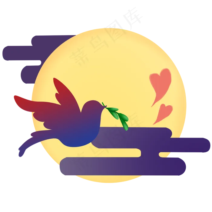 七夕情人节喜鹊,免抠元素