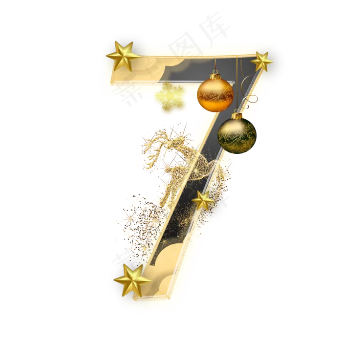 圣诞节数字7(2000*2000px 	      )psd模版下载