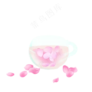 手绘卡通搞小清新玫瑰花瓣茶透明 手绘卡通搞小清新玫瑰花瓣茶透明