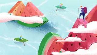 夏天旅游冰凉小暑