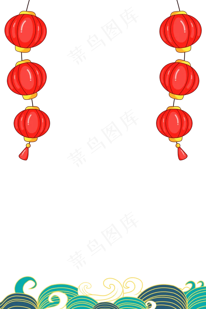 国潮风新年边框(2000X3000(DPI:1000))psd模版下载