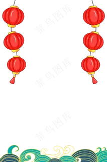 国潮风新年边框