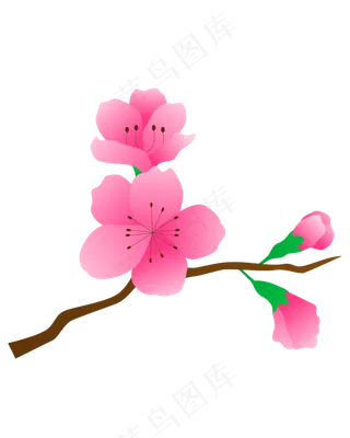 卡通免扣粉色花朵