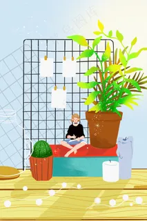 世界读书日阅读绿色植物春季春天 世界读书日阅读绿色植物春季春天