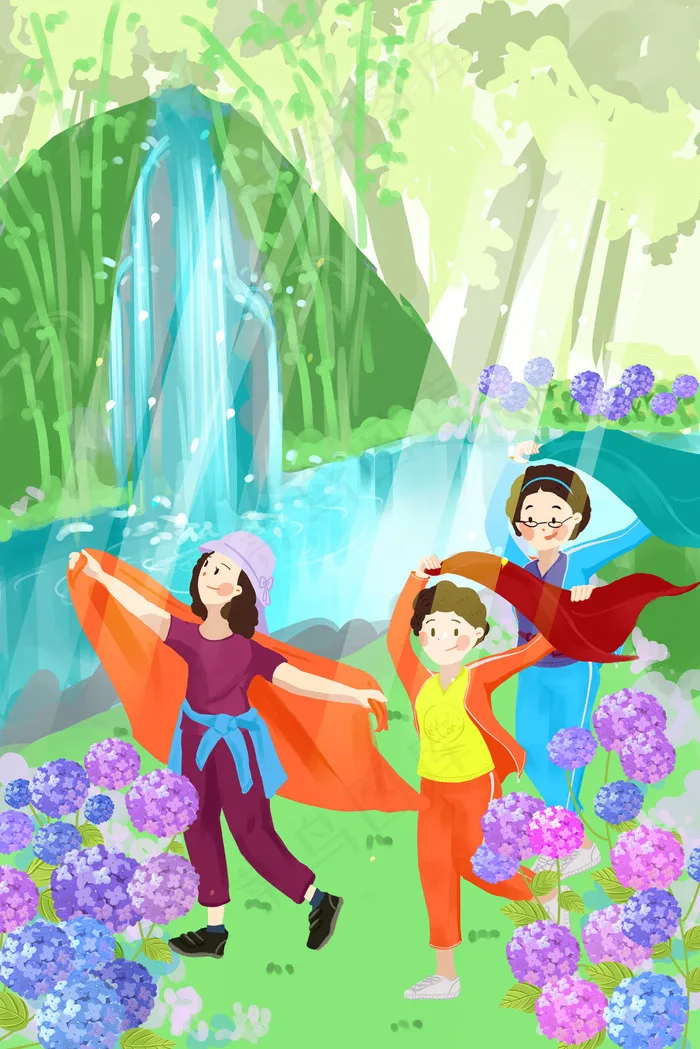 六月你好丝巾阿姨(3545X5315(DPI:300))psd模版下载