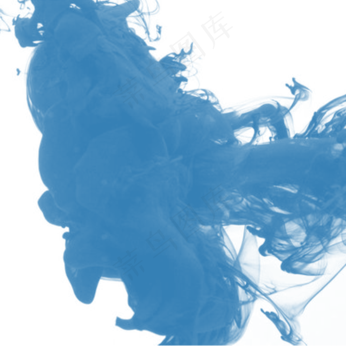 卡通蓝色的水墨烟雾免扣图,免抠元素