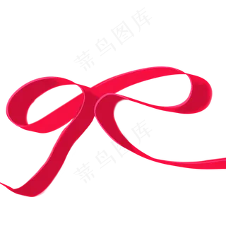 红色创意蝴蝶结丝带漂浮手绘元素,免抠元素